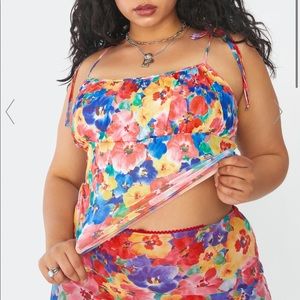 Mesh floral tank top- NEW